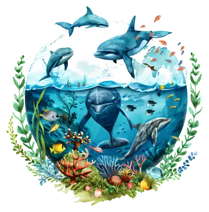 Underwater Marine Life Illustration