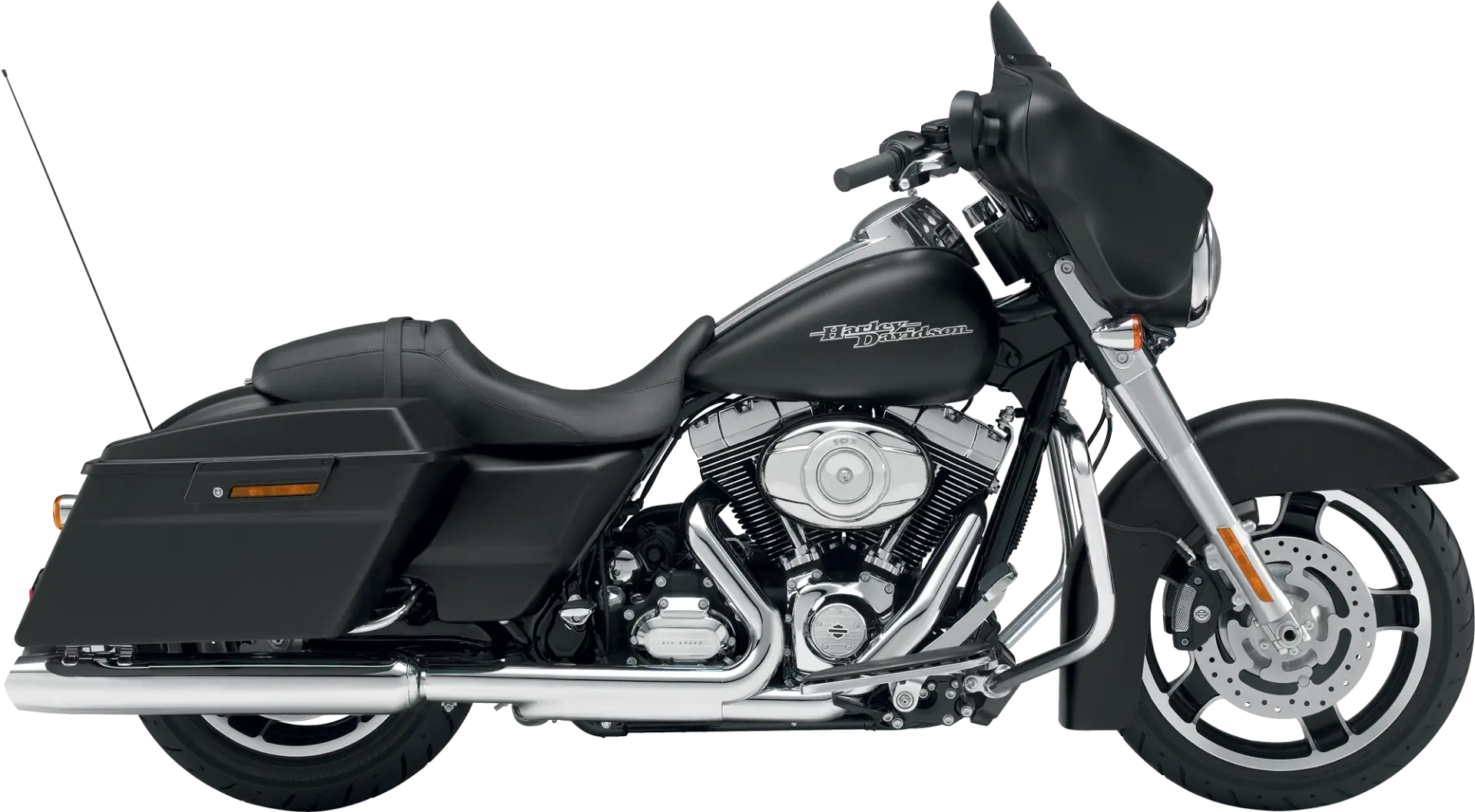 Black Touring Motorcycle Illustration