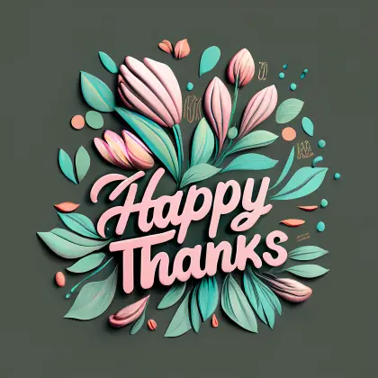 Happy Thanks Floral Design for Gratitude