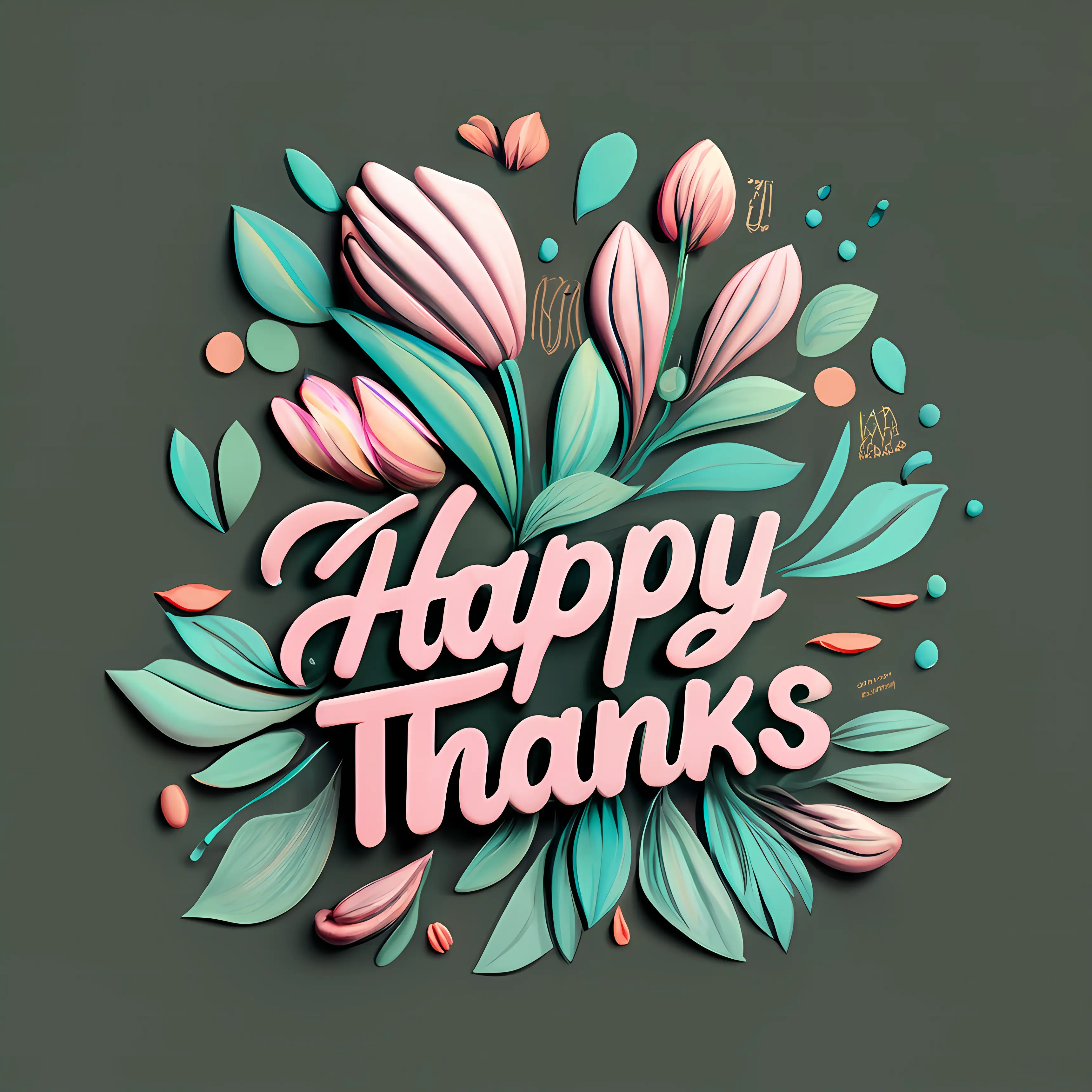 Happy Thanks Floral Design for Gratitude