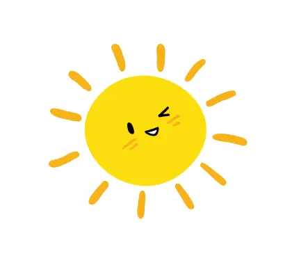 Winking Happy Sun Cartoon Design