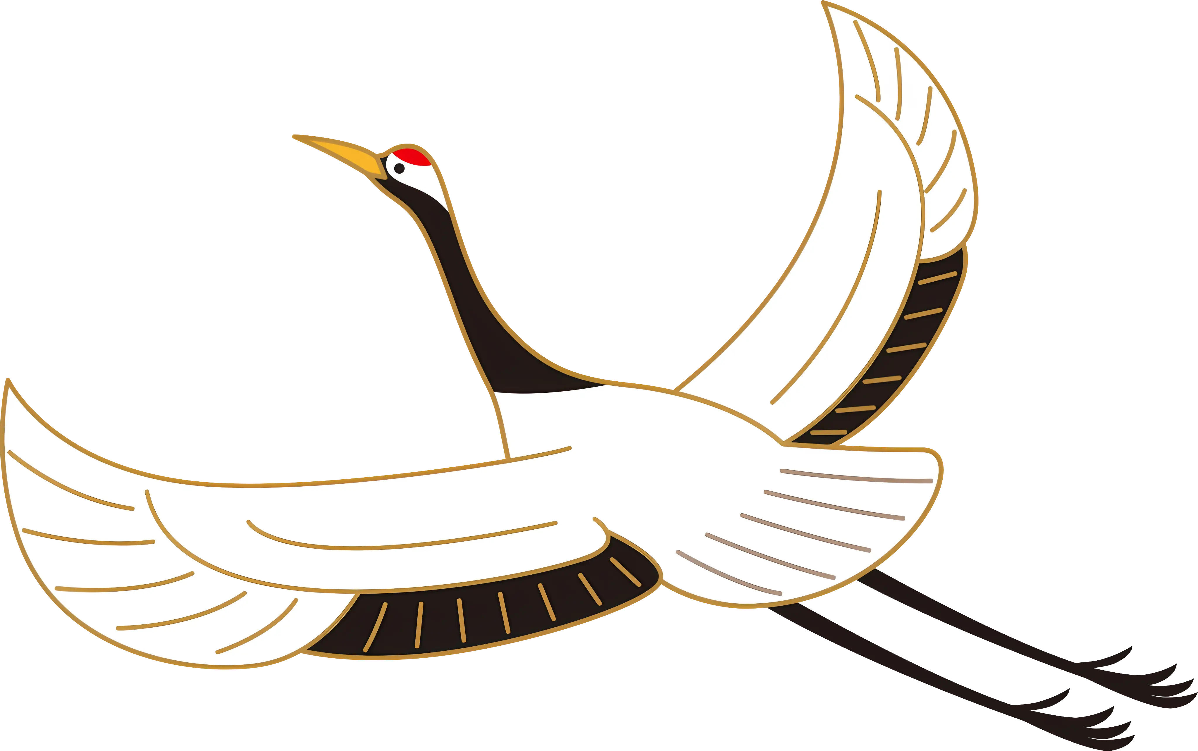 Flying Crane Illustration