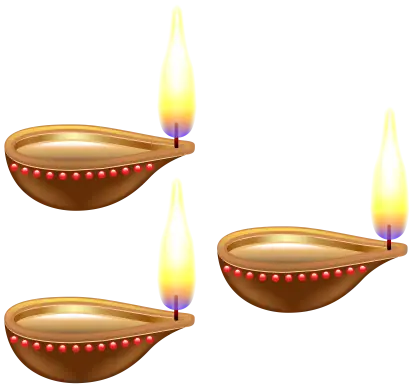Traditional Oil Lamps with Flames