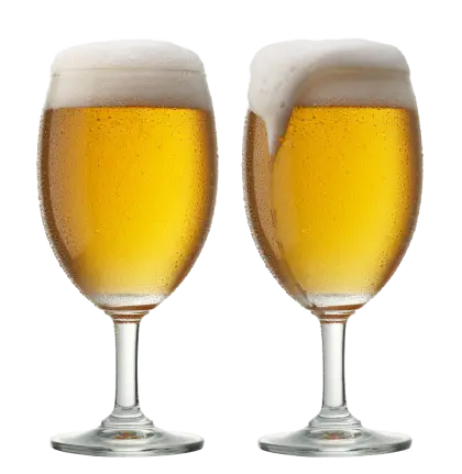 Beer Glasses with Foam Illustration