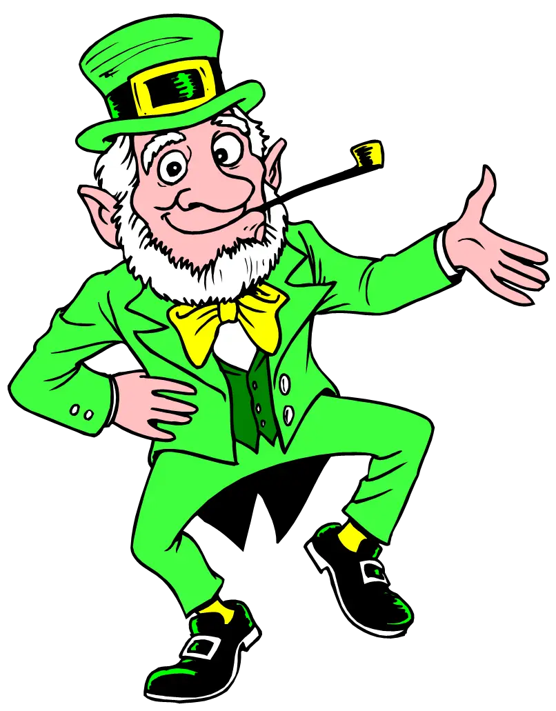Cheerful Green Leprechaun Character