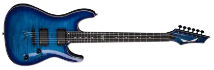 Deep Blue Electric Guitar for Performance