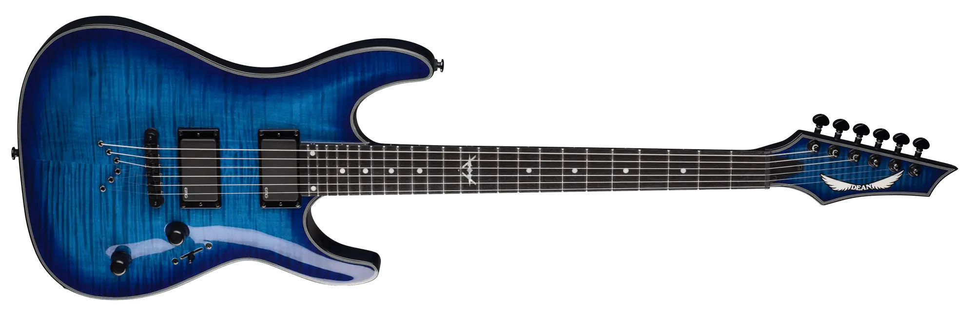 Deep Blue Electric Guitar for Performance