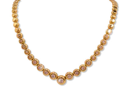 Elegant Golden Necklace with Gems