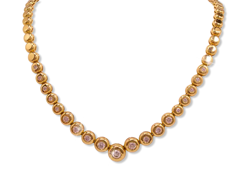 Elegant Golden Necklace with Gems