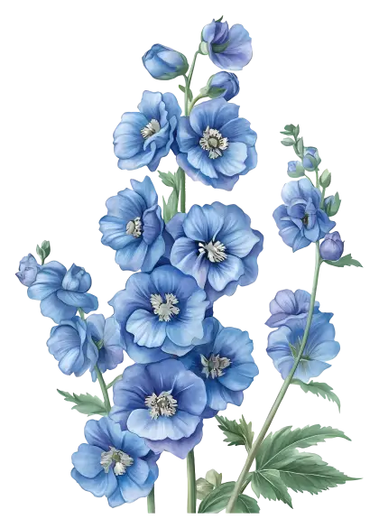 Beautiful Blue Flowers Illustration