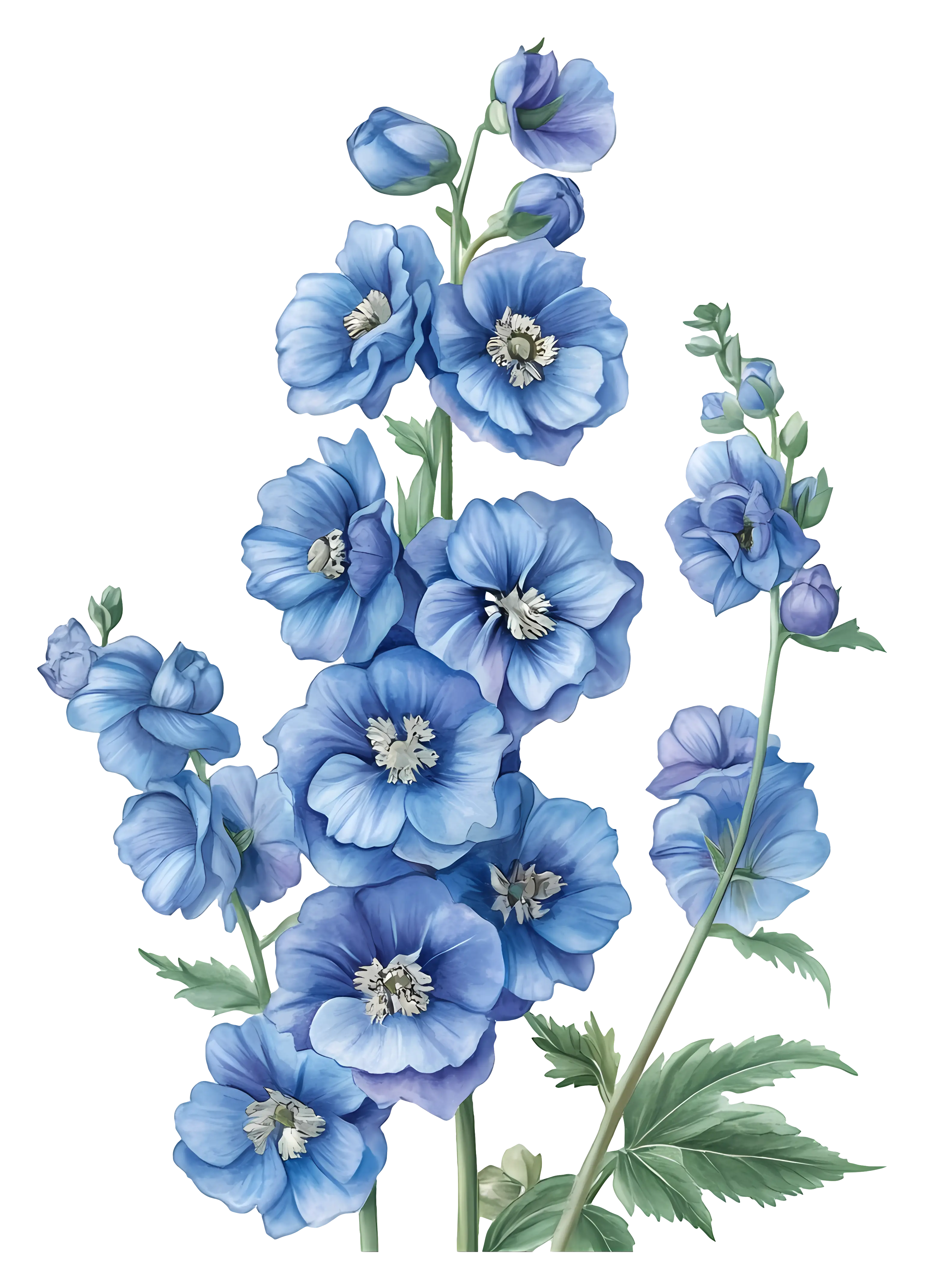 Beautiful Blue Flowers Illustration