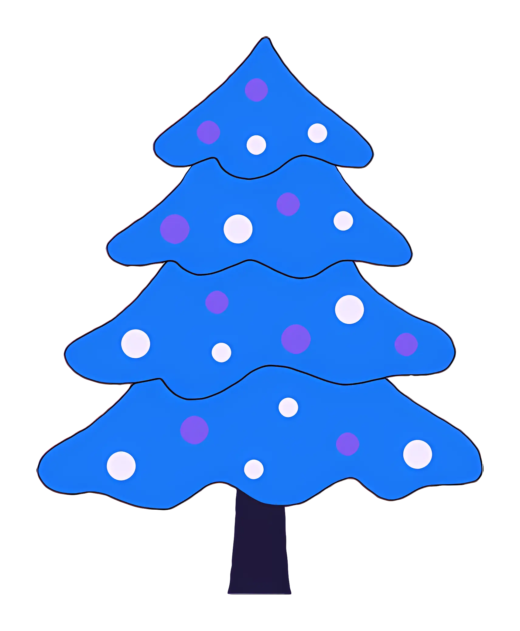 Blue Christmas Tree with Polka Dots