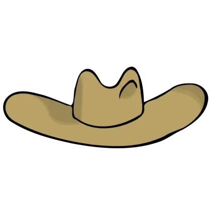 Wide-Brim Cowboy Hat Drawing
