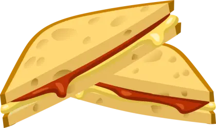 Cheese Sandwich with Melting Cheese Illustration