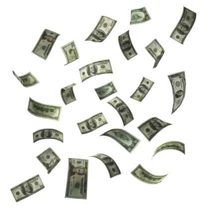 Flying Dollar Bills