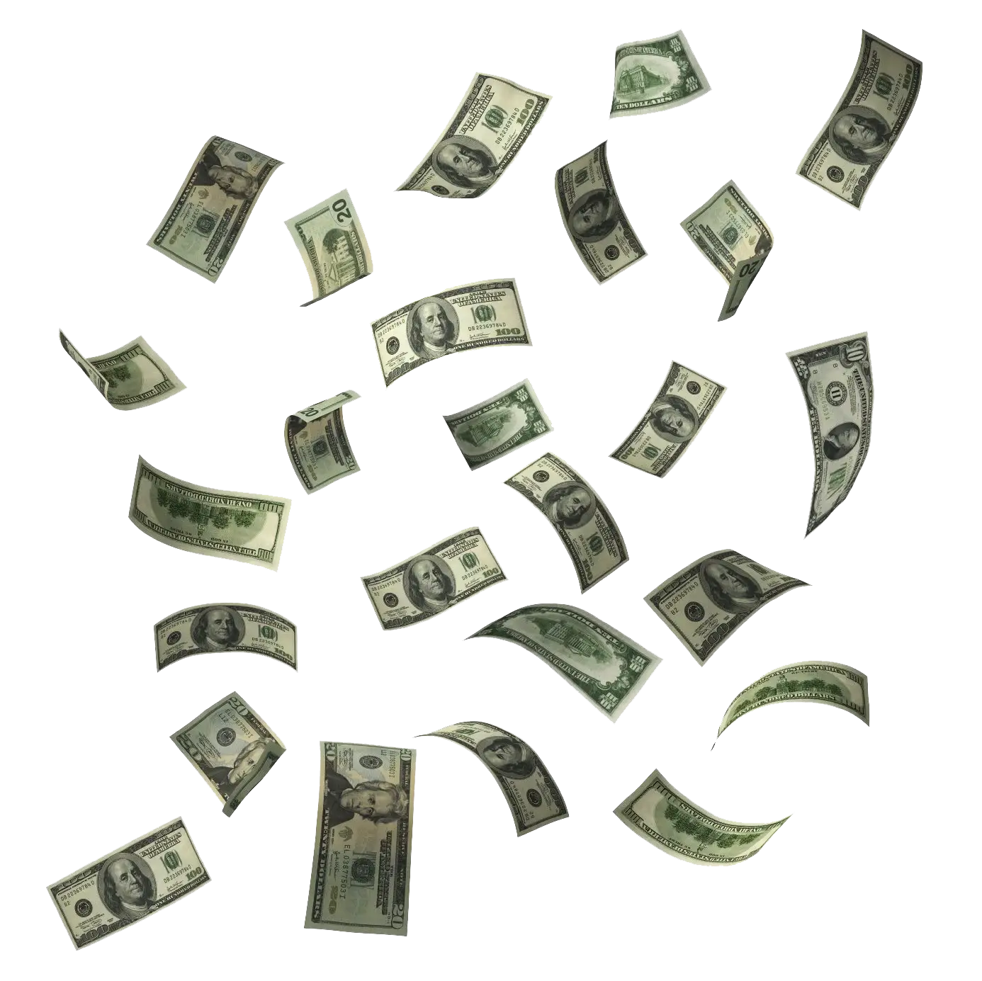 Flying Dollar Bills