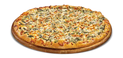 Cheese Pizza on Wooden Plate