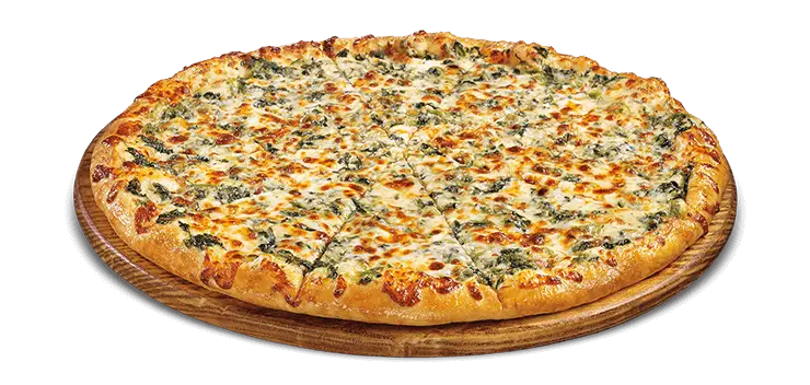 Cheese Pizza on Wooden Plate