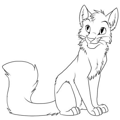 Line Art Illustration of a Cat