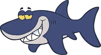 Smiling Cartoon Shark Illustration
