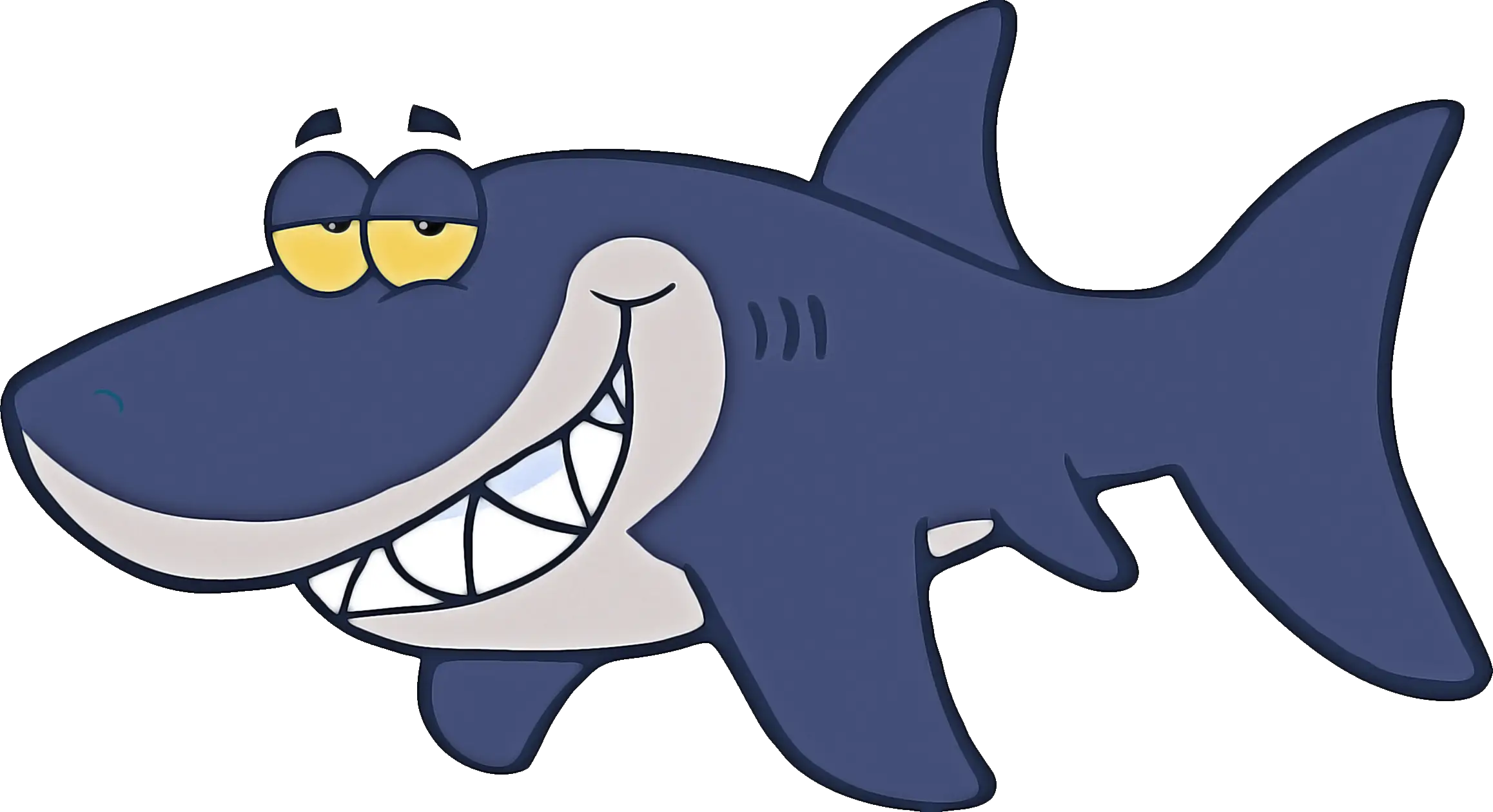 Smiling Cartoon Shark Illustration
