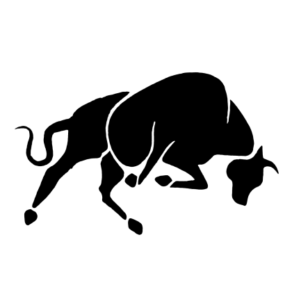 Dynamic Bull Silhouette Design