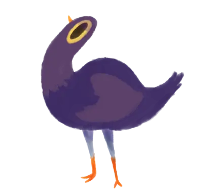Purple Cartoon Bird