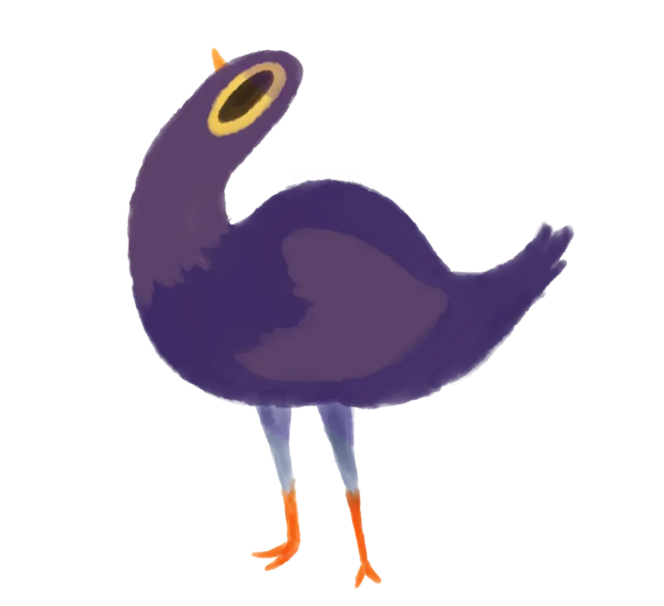 Purple Cartoon Bird