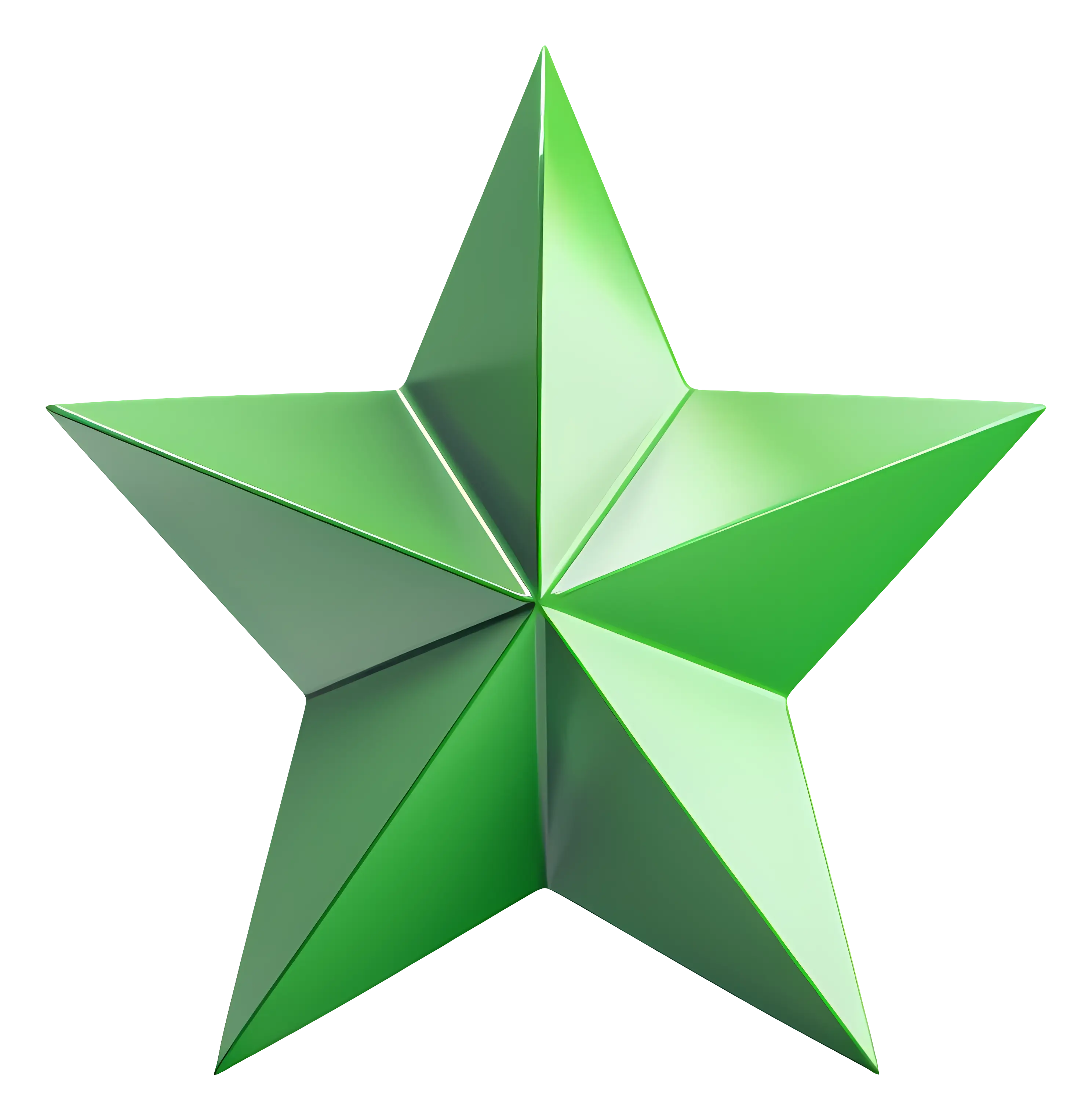 Shiny Green Star in 3D Style