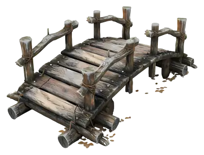Small Wooden Footbridge in 3D Art