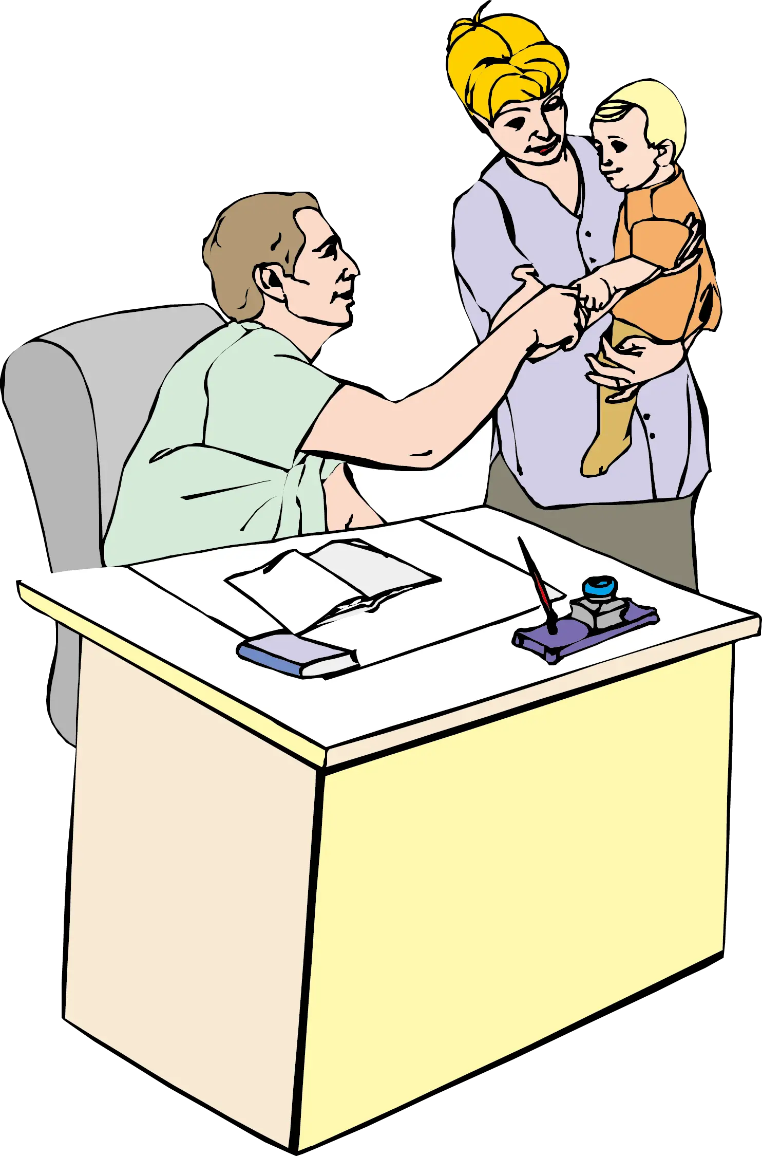 Doctor Consulting with Patient and Child