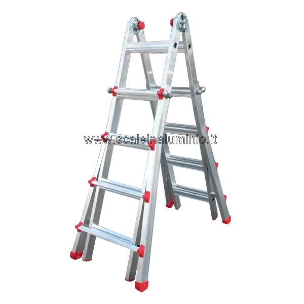 Aluminum Ladder with Red Accents