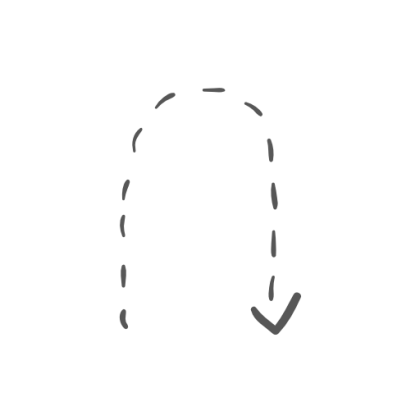 Downward Arrow with Dotted Line