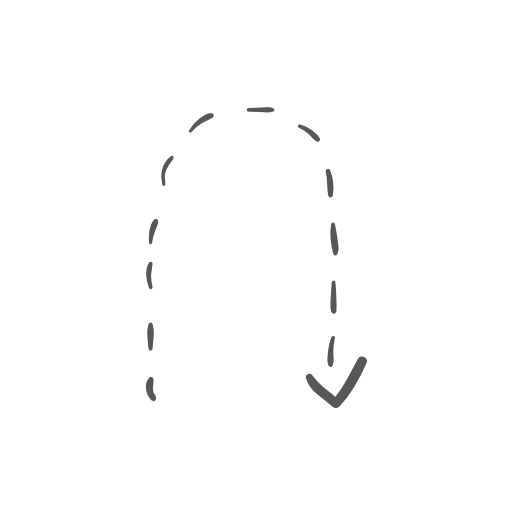 Downward Arrow with Dotted Line