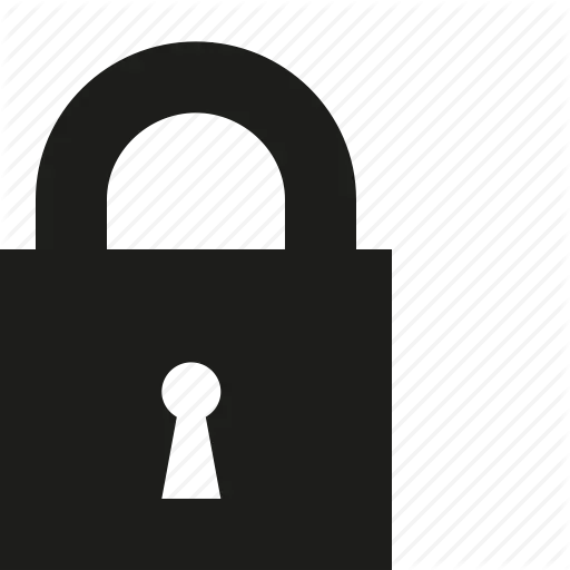 Black Lock Symbol with Keyhole Illustration