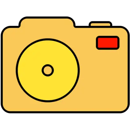 Yellow Camera Icon for Design and Media