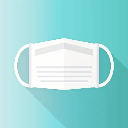 White Face Mask Illustration for Safety Concept