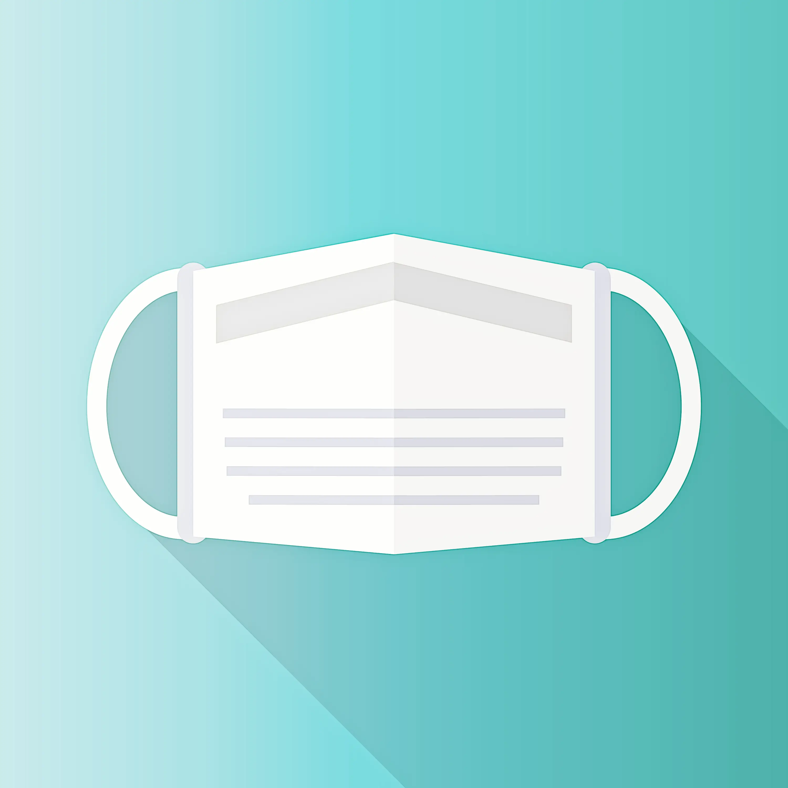 White Face Mask Illustration for Safety Concept