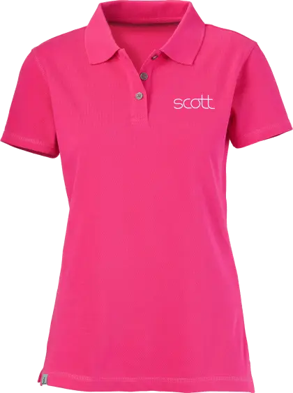 Pink Polo Shirt with Scott Logo