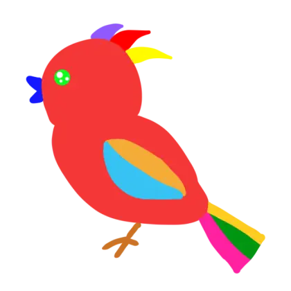 Red Rainbow Bird Drawing