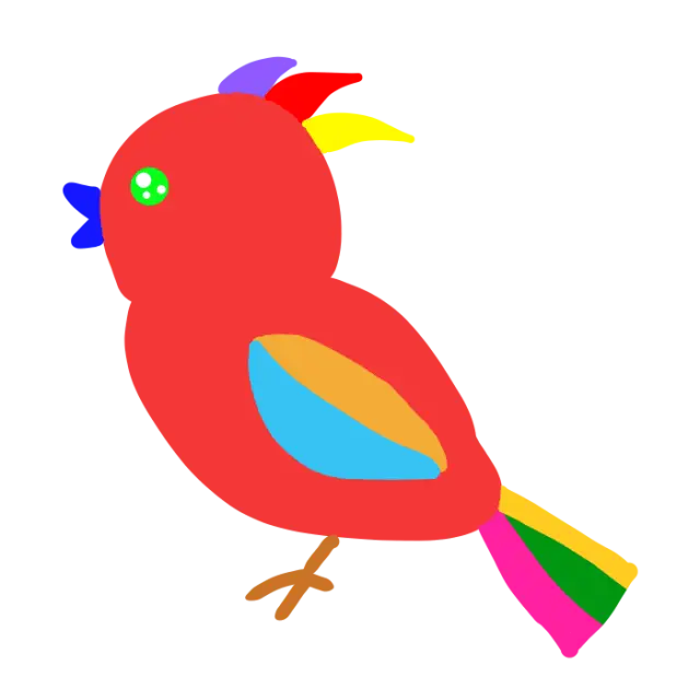 Red Rainbow Bird Drawing