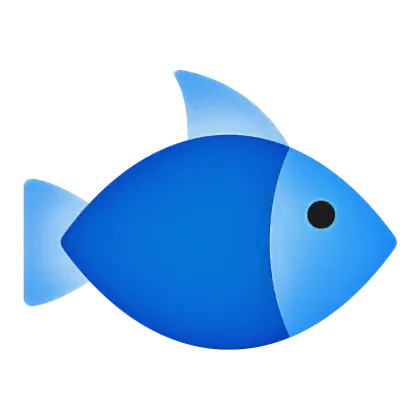 Blue Fish Illustration in Minimalist Style