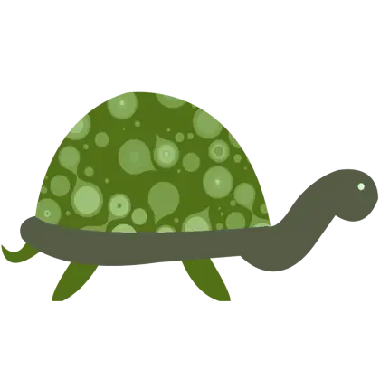 Cartoon Green Polka Dot Turtle Drawing