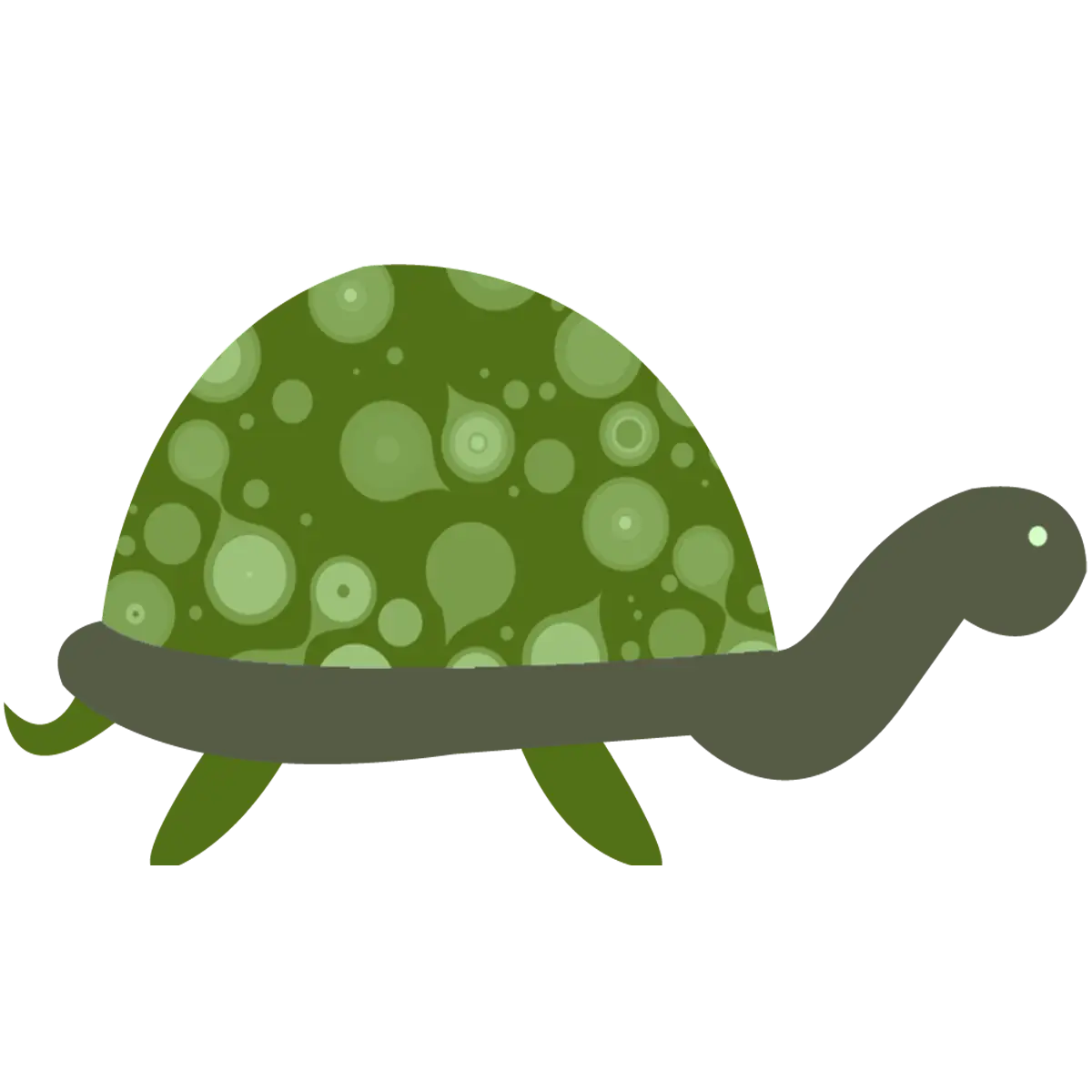 Cartoon Green Polka Dot Turtle Drawing