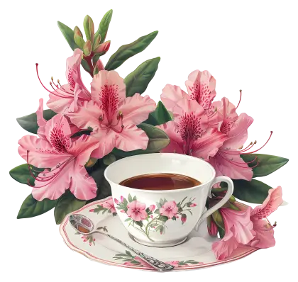 Beautiful tea cup with flowers