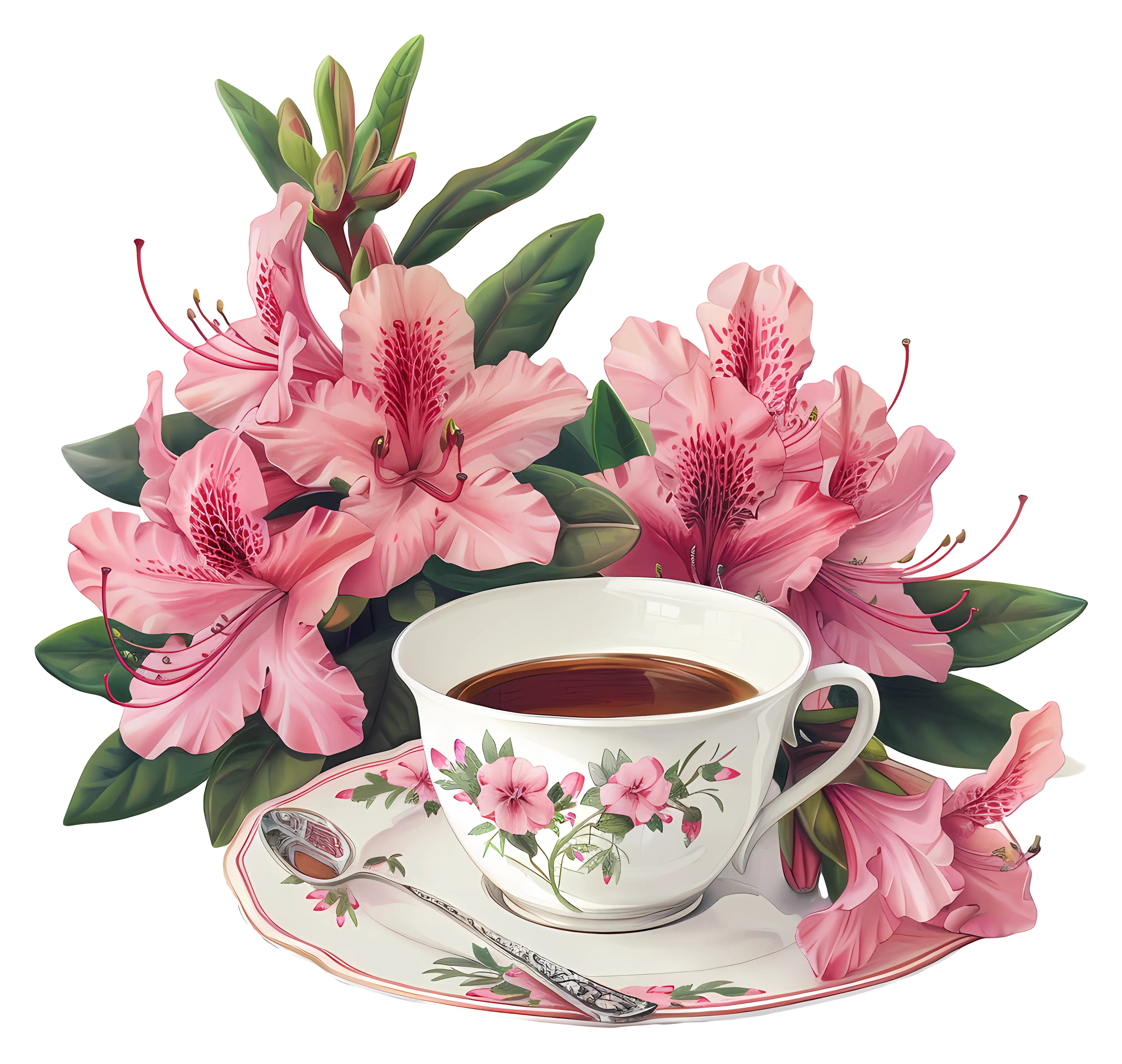 Beautiful tea cup with flowers