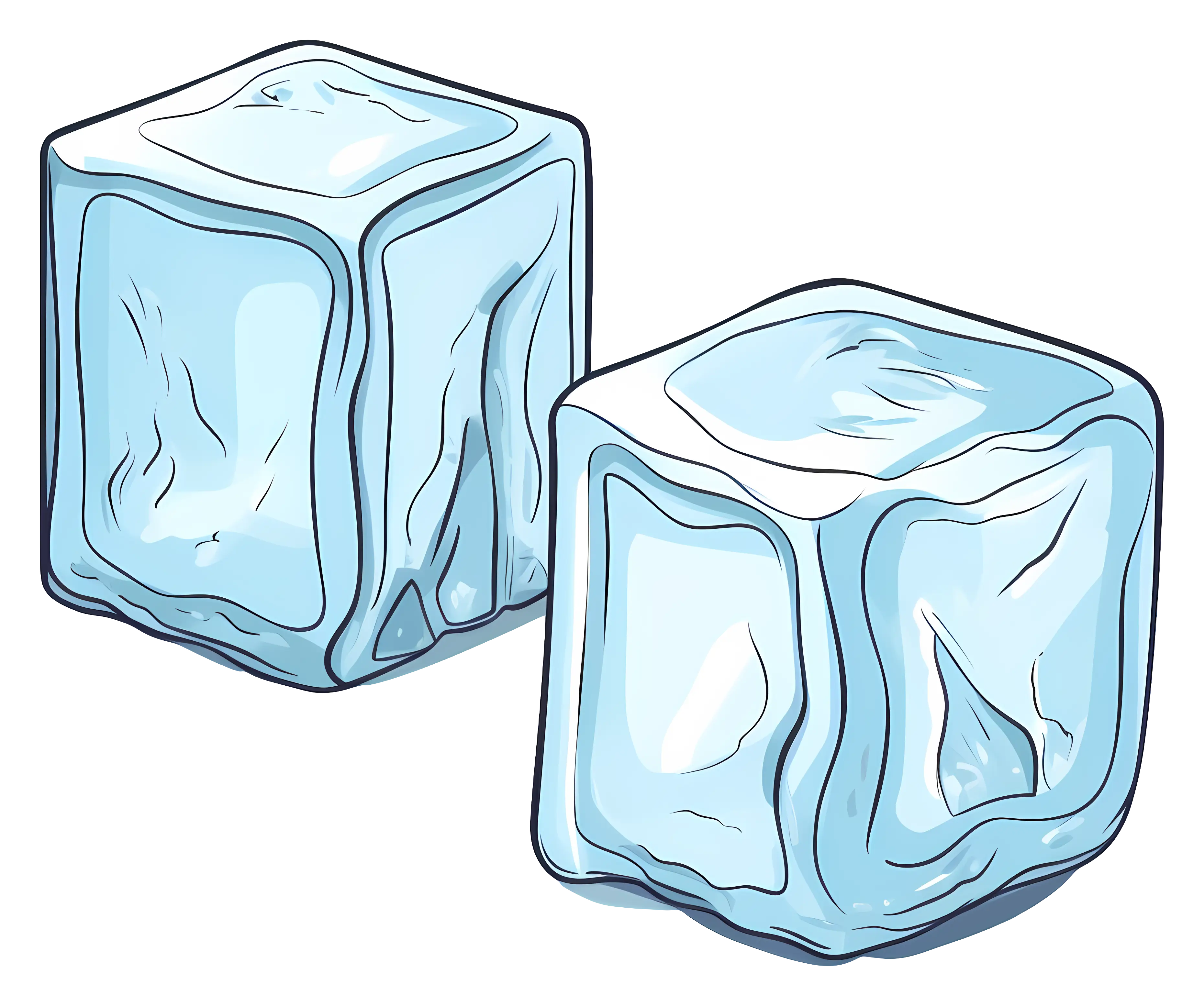 Blue Ice Cubes for Refreshing Beverages