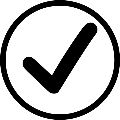 Black Checkmark in Circular Design