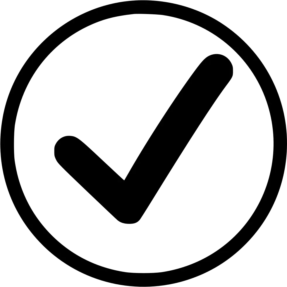 Black Checkmark in Circular Design