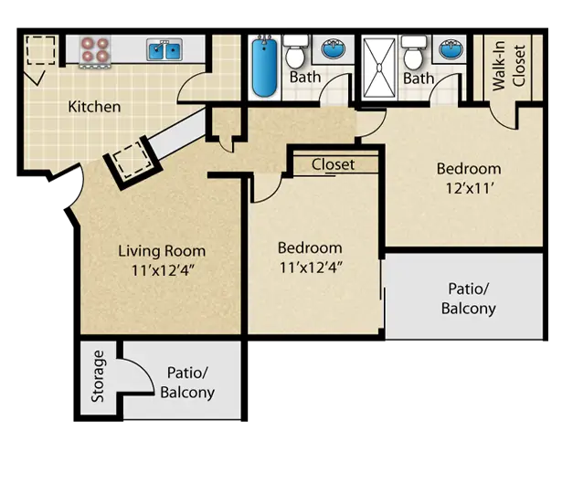 Floor Plan of Apartment with Room Dimensions